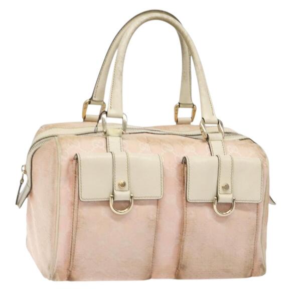 GUCCI GG Canvas Abbey Hand Bag Pink Gold - Picture 1 of 13
